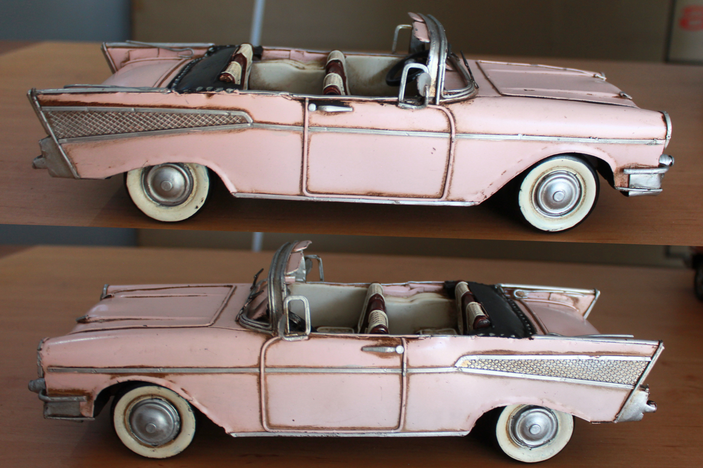 1957 Pink Chevrolet Bel Air Nomad Metal Car Model