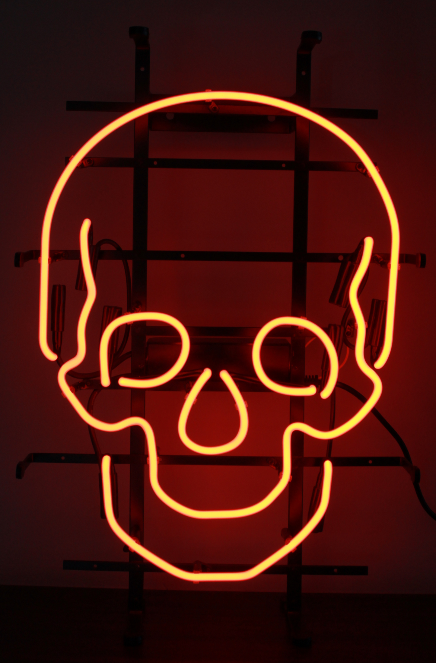Neon Skull Sign Red